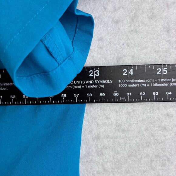 Urbane Performance Scrub Top Women's XL Teal Blue V Neck Medical Uniform Nurse - Picture 2 of 11